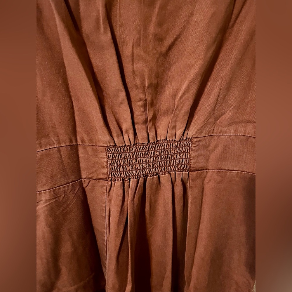 NWT Quince Vintage Wash Tencel Button Front Midi Dress Washed Terracotta Sz M - Picture 9 of 11